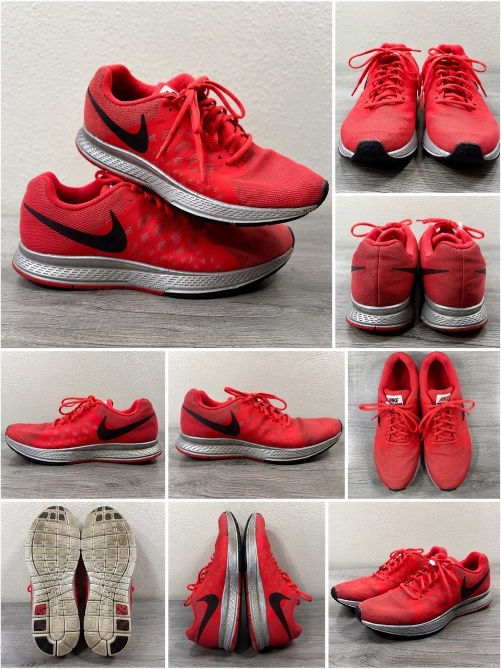 Nike Zoom Pegasus Red and Black Men's Running Shoes Size9.5